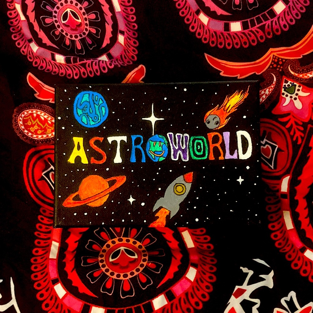 Self painted; Astroworld 4x6 painting